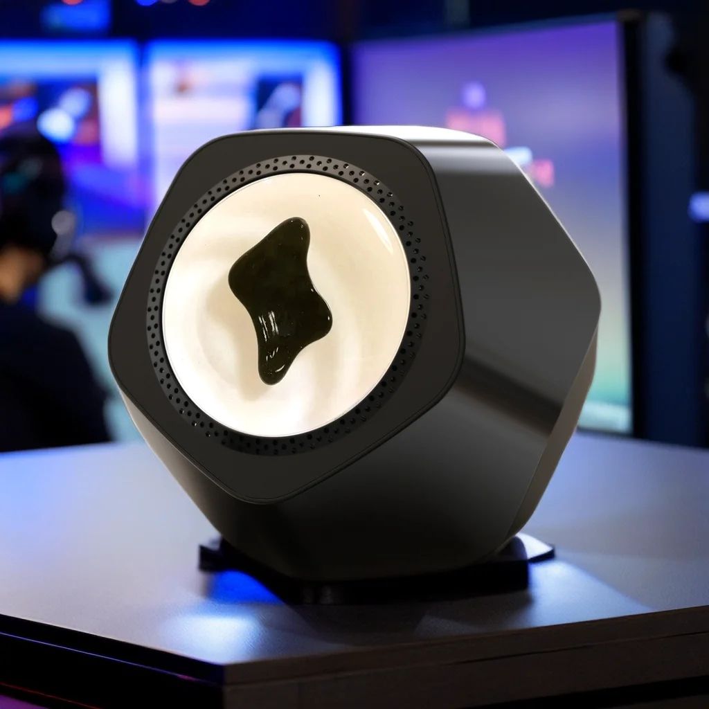 Magnetic Fluid Desktop Bluetooth Speaker & Rhythm Lamp white