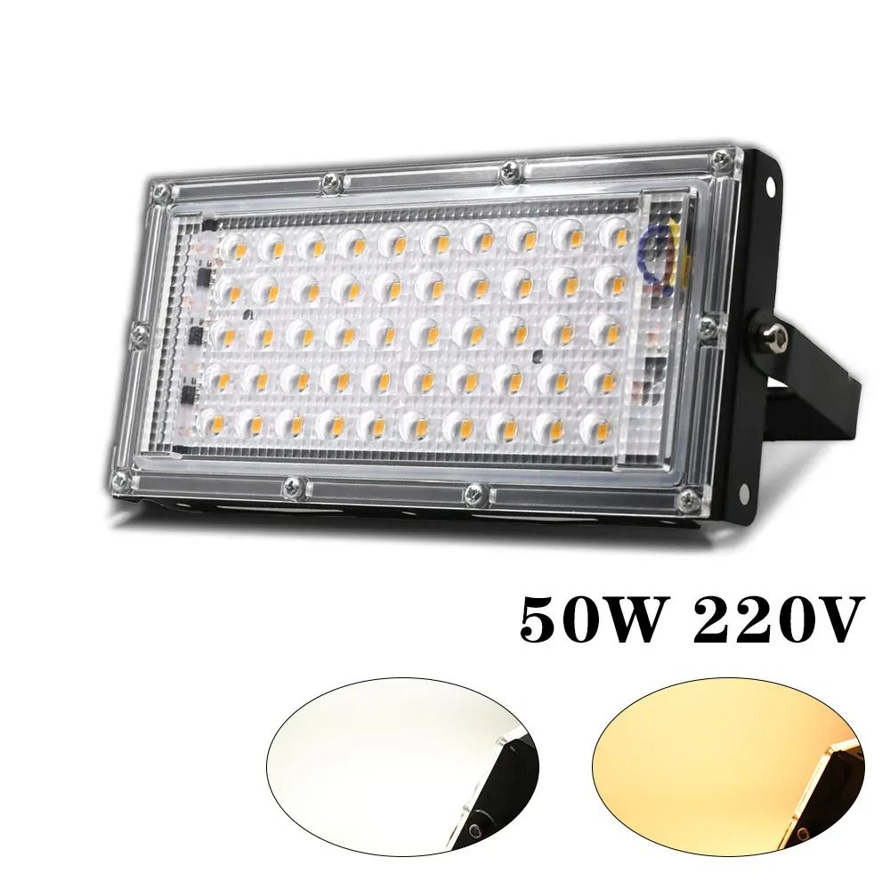 50W LED Flood Light | IP65 Waterproof Outdoor Garden Projector & Wall Spotlight warm White