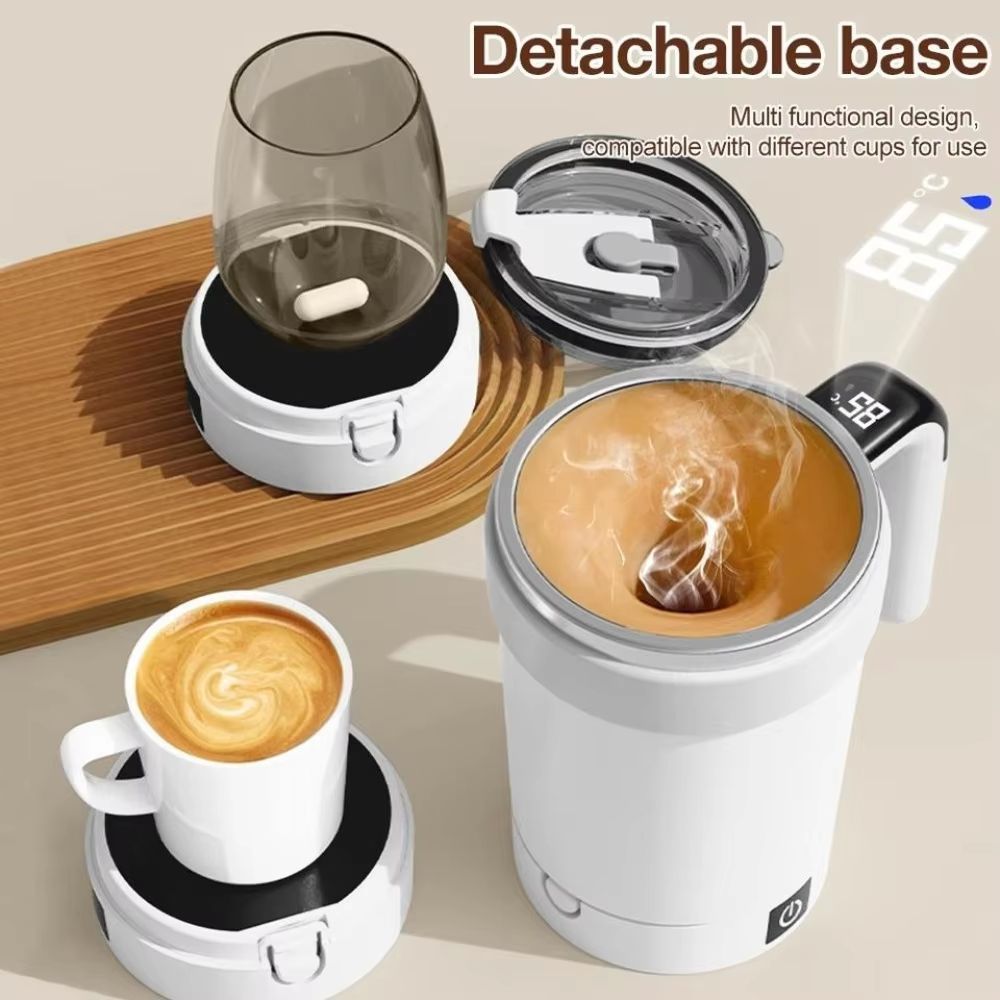 Rechargeable Self Stirring Mug Magnetic Mixing Cup Stainless Steel Coffee Tumbler green