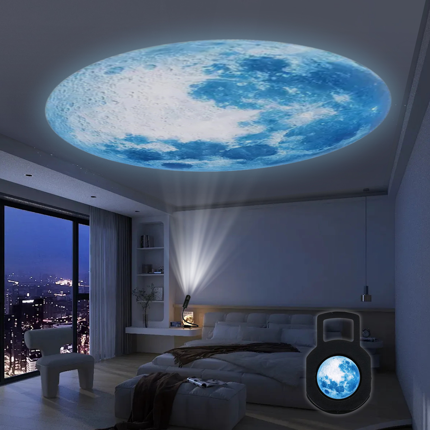 LED Moon Lamp, Blue Planet Nightlight, Unique Home Decor Light LED Moon Lamp, Blue Planet Nightlight, Unique Home Decor Light