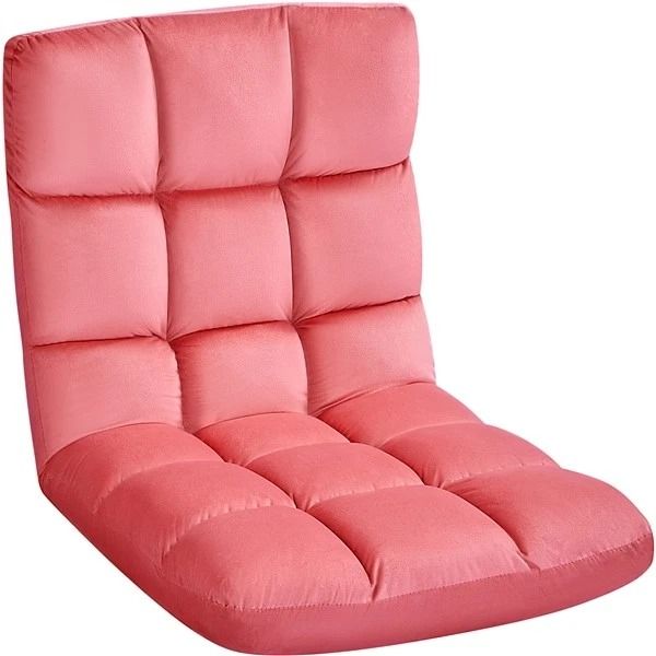 Velvet Gaming Floor Chair Adjustable Positions, Pink Velvet Gaming Floor Chair Adjustable Positions, Pink