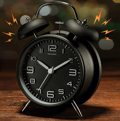 ClassicRing 4 Inch Twin Bell Loud Alarm Clock With Backlight black