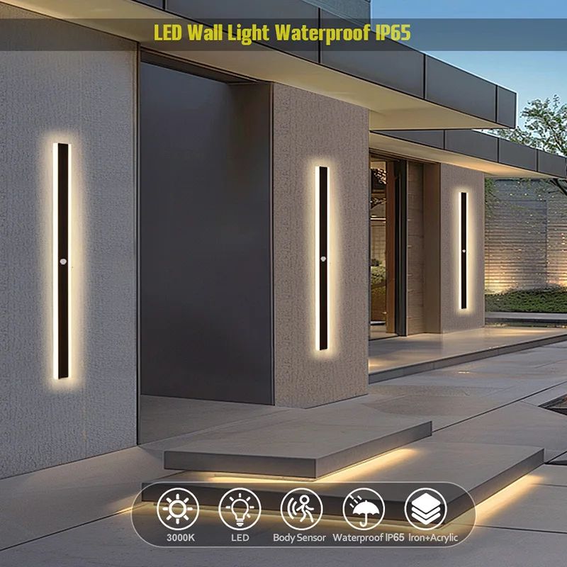SmartGuard LED Outdoor Motion Sensor Wall Light IP65 Waterproof Garden & Porch Lamp c Style 180cm Warm White Gray