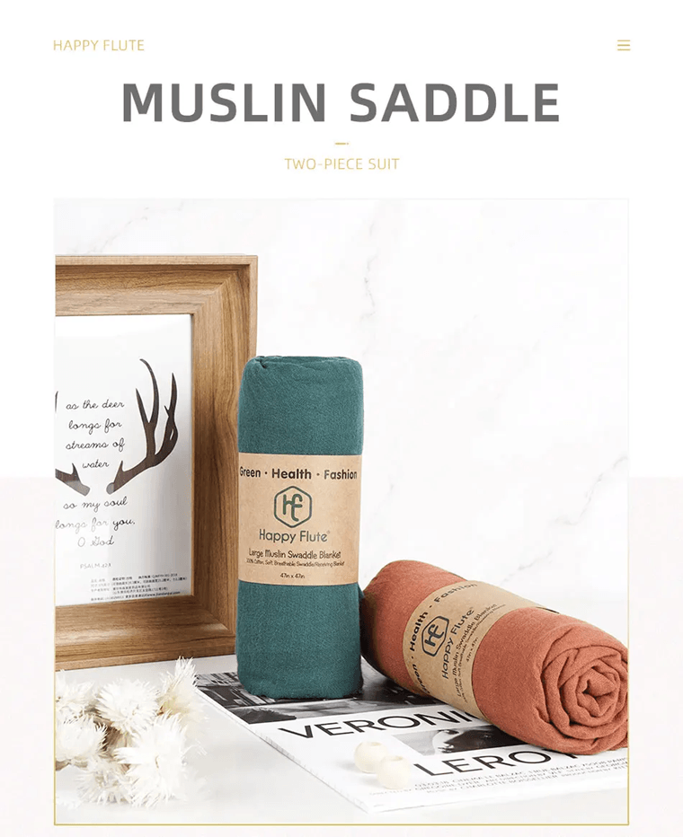 Premium Cotton Muslin Swaddle Blanket 120 X 110 Cm Soft Newborn Baby Wrap 9