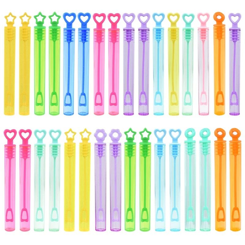 10 Piece Heart Wand Bubble Soap Tubes mix3