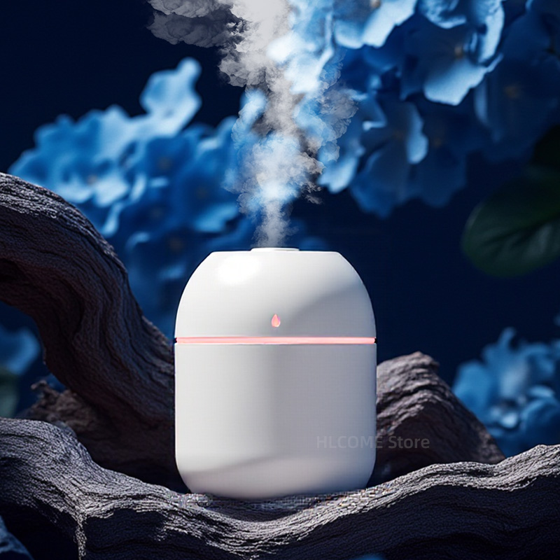 Mute Air Humidifier USB Atomizer Aroma Oil Diffuser With Night Lamp, Cool Mist Sprayer For Bedroom, Car green