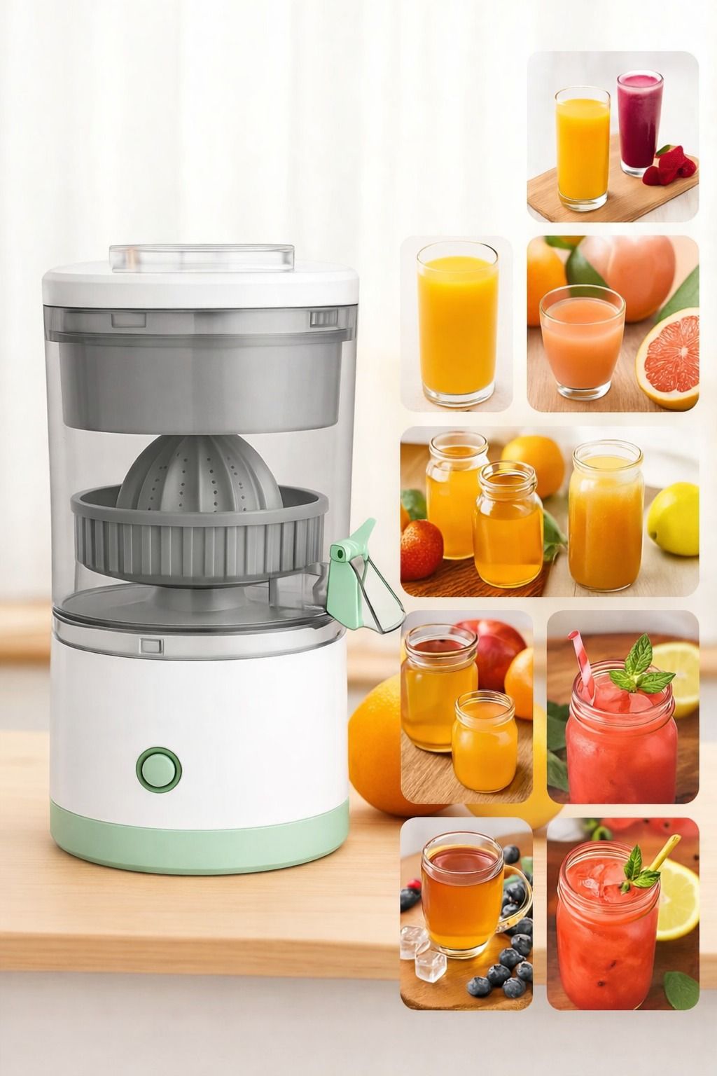 Rechargeable Hands Free Electric Citrus Juicer, Masticating Orange Lemon Squeezer Rechargeable Hands Free Electric Citrus Juicer, Masticating Orange Lemon Squeezer