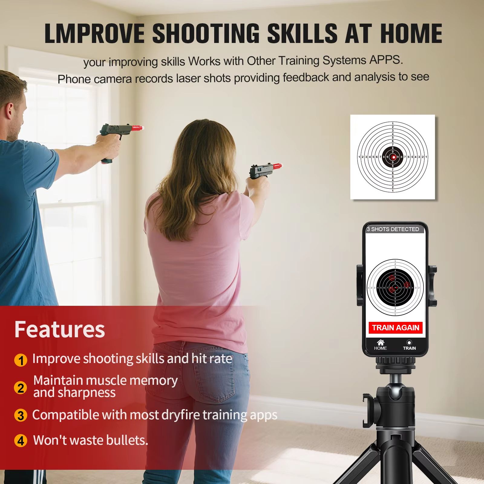 MagnaBeam Pro Magnetic Laser Target Training Cartridge 12ga Red