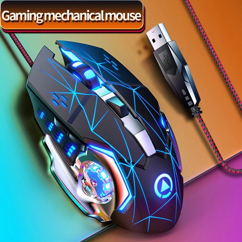 G15 RGB Wired Gaming Mouse Silent Click USB Optical Mouse For PC & Laptop blue Button Sound