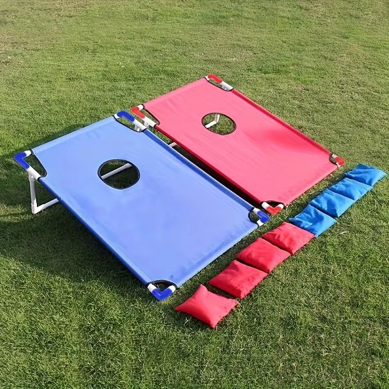 Portable Cornhole Game Set Foldable Beach Bean Bag Toss Boards blue