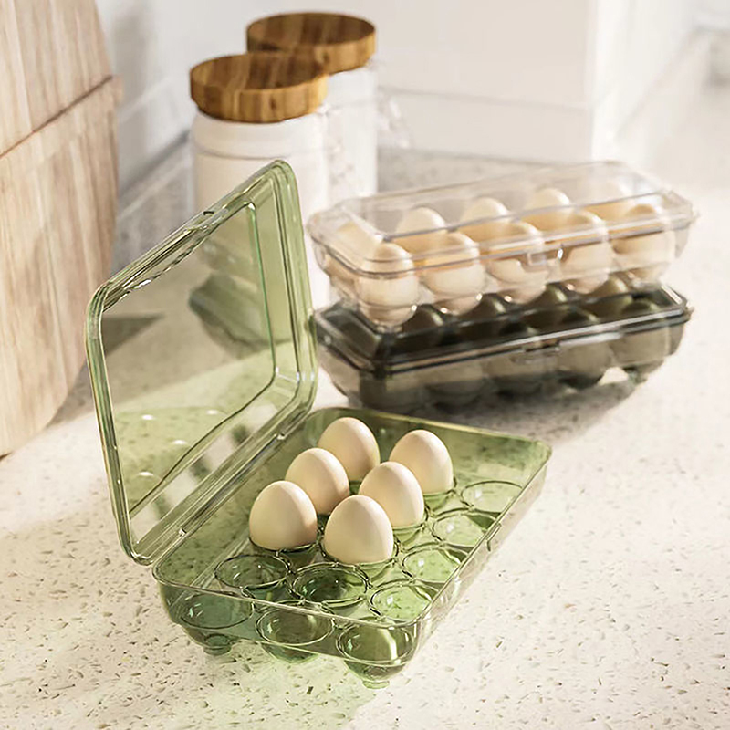 Eggs Storage Box, Transparent Plastic Fresh Keeping Case, Refrigerator Kitchen Tool b2