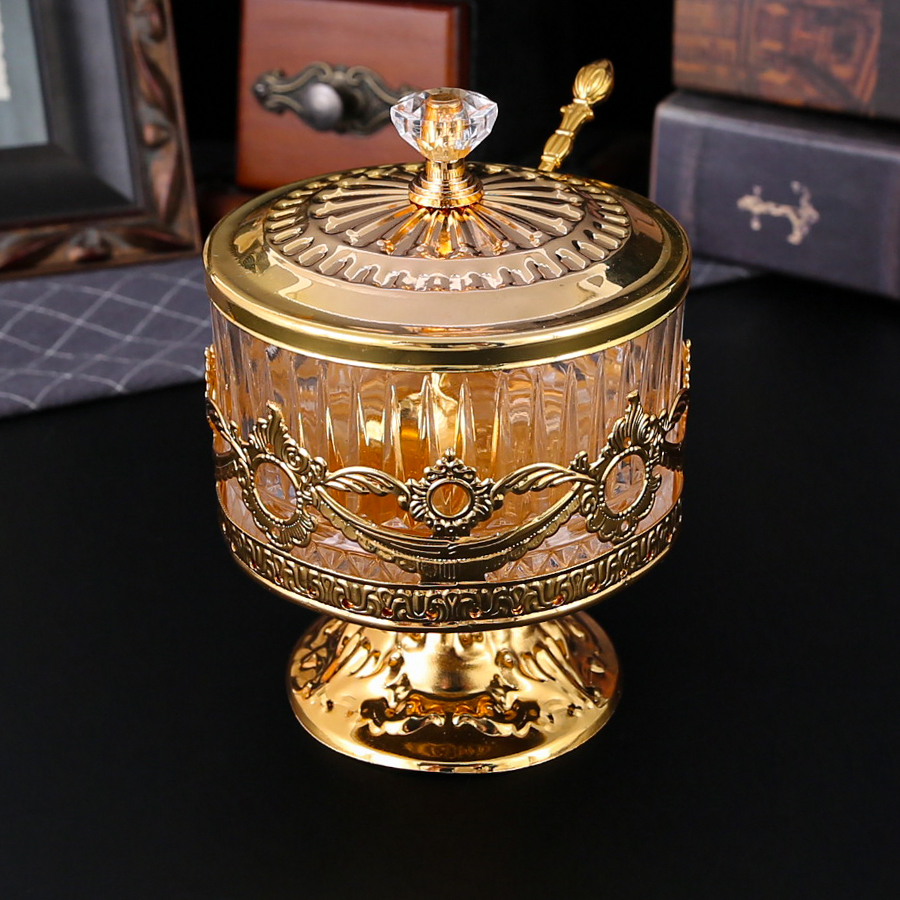 Stylish Metal And Glass Condiment Jar, Perfect For Spices, Salt, Sugar, And Kitchen Storage seasoning Pot 5