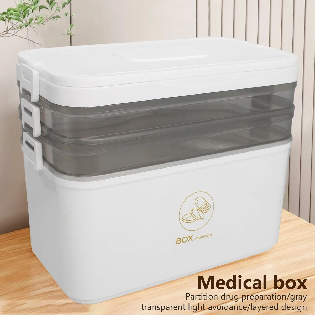Portable Large Capacity Medicine Box Multi Layer First Aid Organizer large (3 Layers)