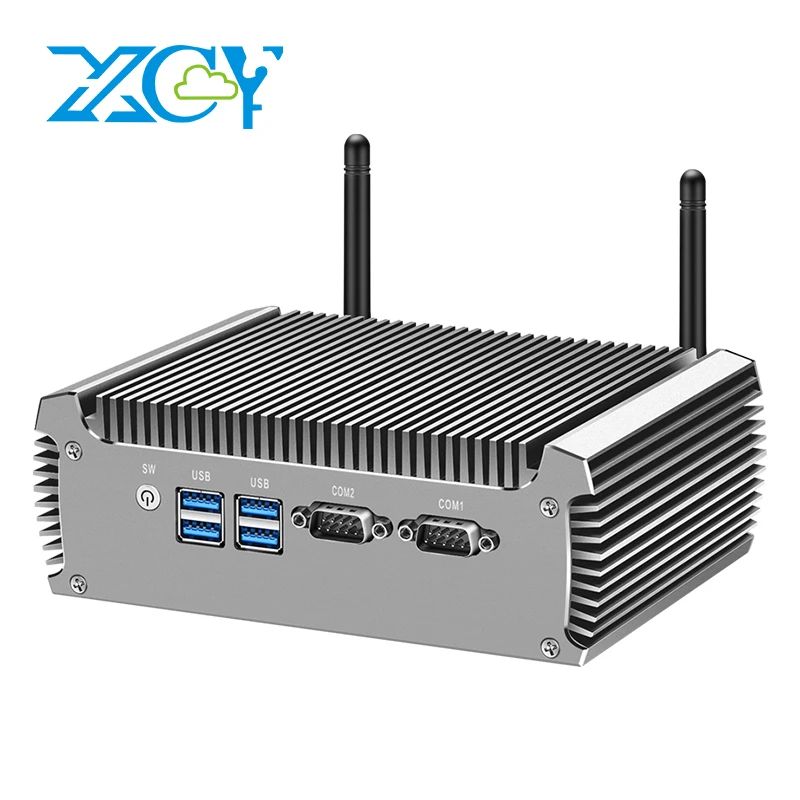 XCY Fanless Industrial Mini PC With Intel I7, Dual LAN & RS232 intel Core I7 5500u 4g Ram 128