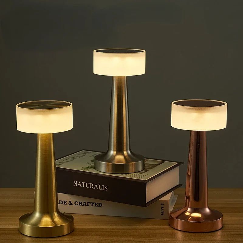 Rechargeable LED Bar Table Lamp Gold Touch Dimmable Wireless Night Light a sliver