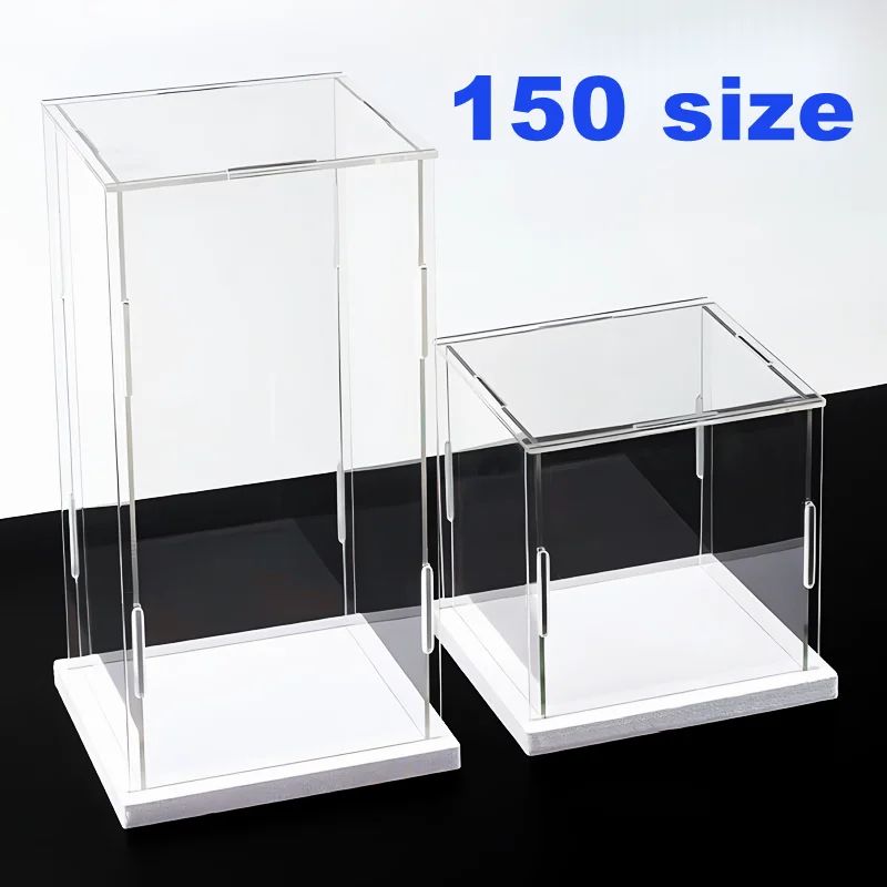 ClearGuard Acrylic Display Case Box With White Base Transparent Dustproof Showcase For Collectibles l26xw11cm h15cm