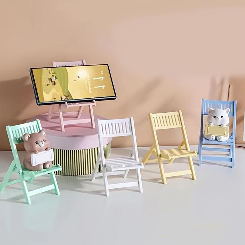 Mini Beach Chair Phone Stand Foldable Multi Angle Holder For Mobile Phones And Tablets, Colorful & Adjustable, Perfect pink