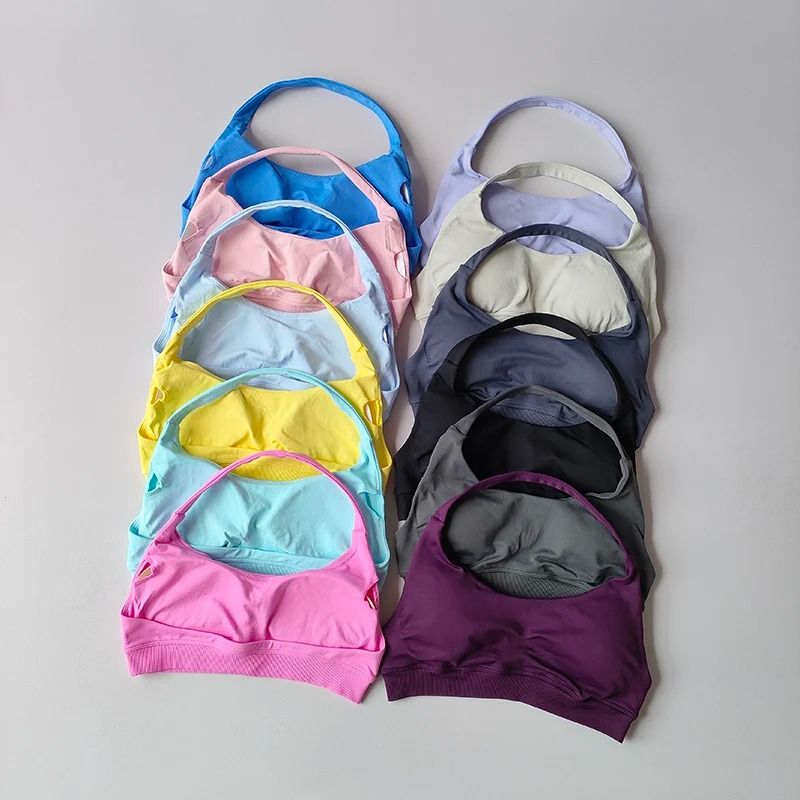 PowerCurve Shockproof Seamless Padded Athletic Sports Bra light Blue large