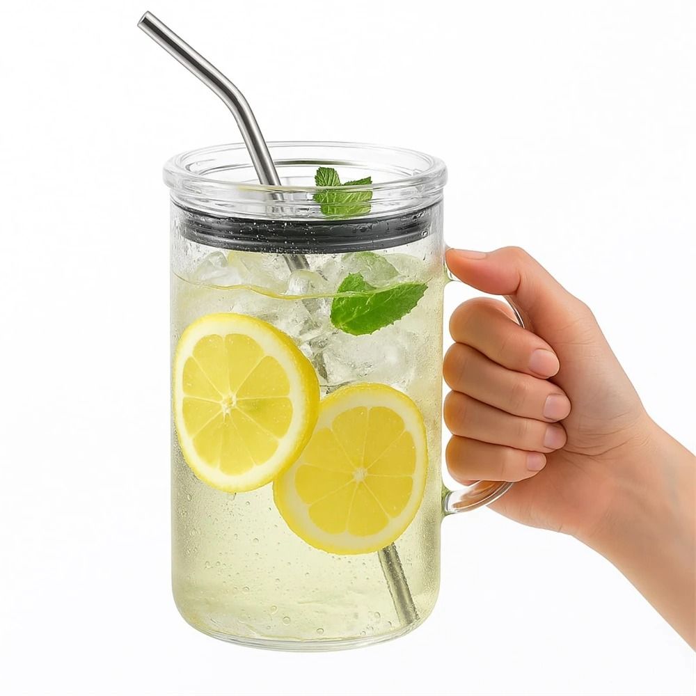 1000ML Ultra Capacity Glass Tumbler High Performance Iced Coffee Mug With Straw & Lid 1000ML Ultra Capacity Glass Tumbler High Performance Iced Coffee Mug With Straw & Lid