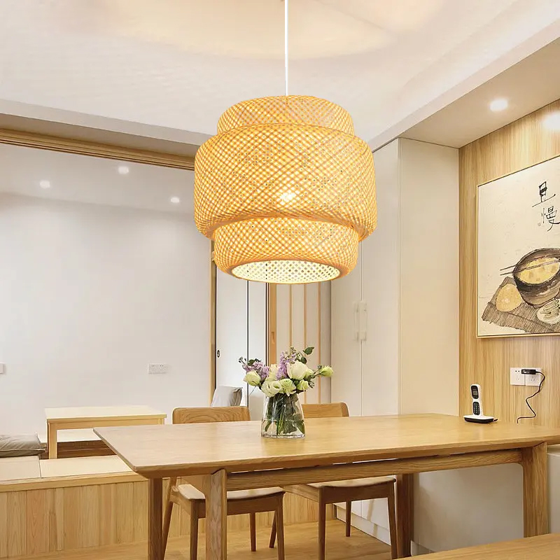 Handmade Bamboo Pendant Light Elegant Hand Woven Chandelier For Bedroom, Dining Room, And Restaurant Spaces Handmade Bamboo Pendant Light Elegant Hand Woven Chandelier For Bedroom, Dining Room, And Restaurant Spaces