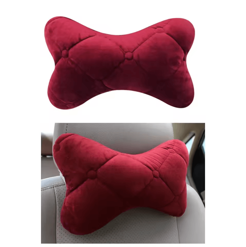 ComfortDrive Memory Car Neck Pillow Breathable Velvet Headrest Support Cushion For Seat & Sleep dark Brown