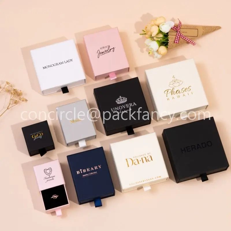 Custom Pink Paper Jewelry Boxes High Performance Gift Packaging With Logo For Earrings, Necklaces & Rings (100pcs lot) blue Add Logo 9 X 9 X 3.2 Cm