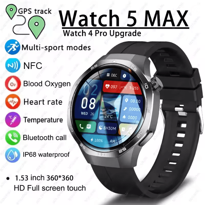 Watch 5 MAX AMOLED GPS Smart Watch With Bluetooth Calling And NFC g
