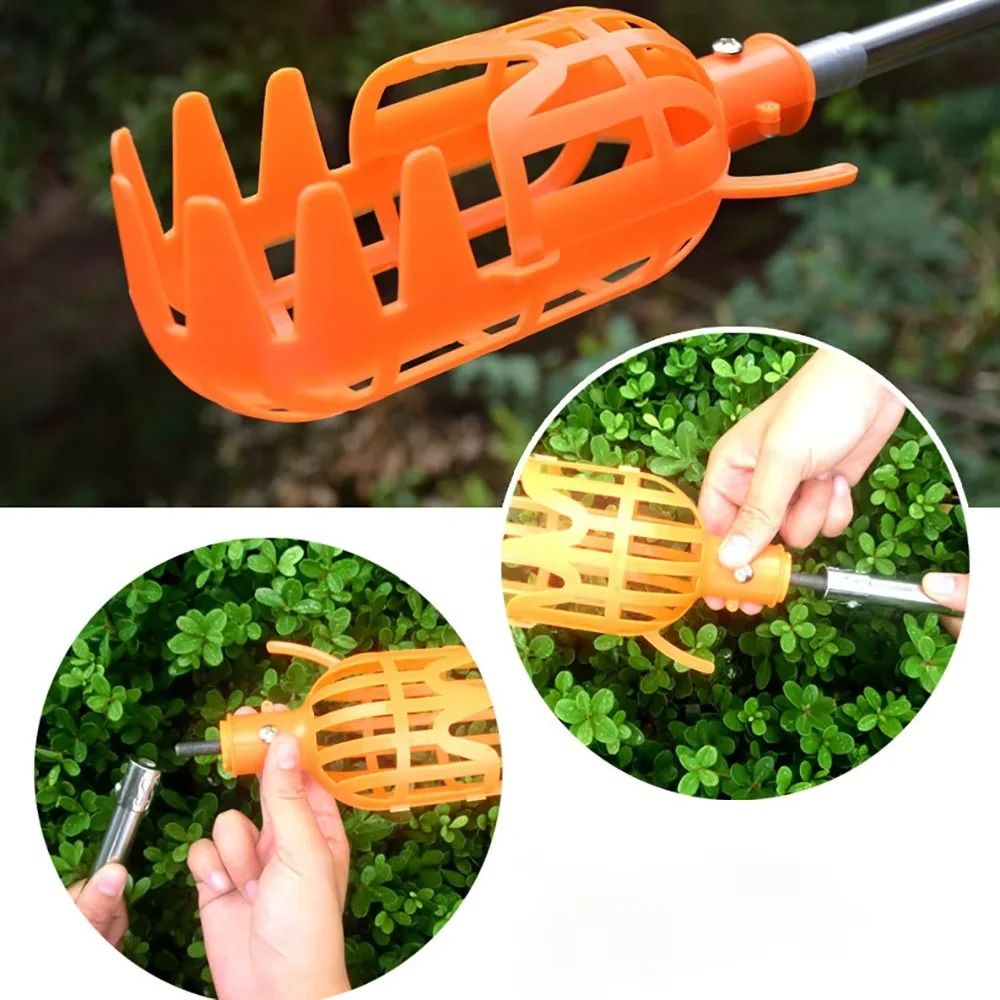 Plastic Fruit Picker Catcher Handheld Garden Harvesting Tool For Apples, Pears, And Peaches metal