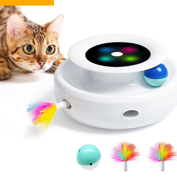 2 In 1 Smart Cat Toy Automatic Feather Fun Ball Toy Set, Interactive Electronic Pet Toy For Cats And Dogs 2 In 1 Smart Cat Toy Automatic Feather Fun Ball Toy Set, Interactive Electronic Pet Toy For Cats And Dogs