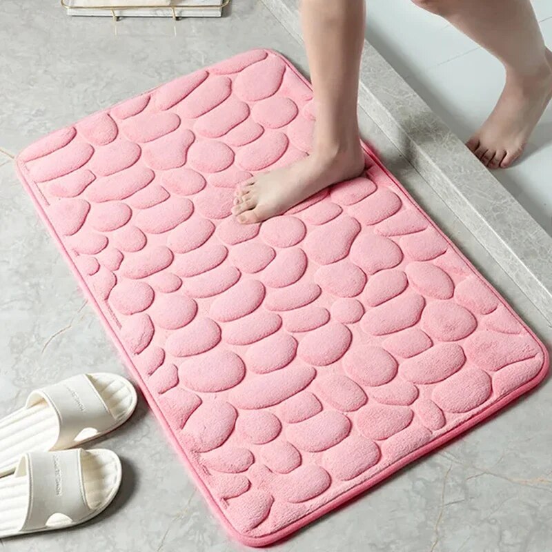 Premium Embossed Fiber Anti Slip Mat For Bathroom & Living Room beige