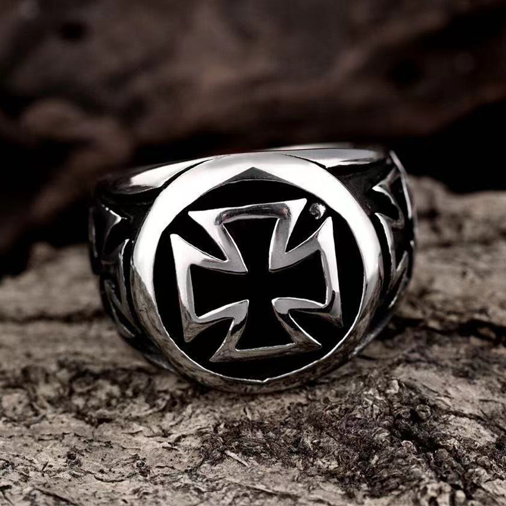 Vintage Croix De Guerre Cross Ring For Men | Adjustable Gothic Silver Ring | Unisex Punk Jewelry Vintage Croix De Guerre Cross Ring For Men | Adjustable Gothic Silver Ring | Unisex Punk Jewelry