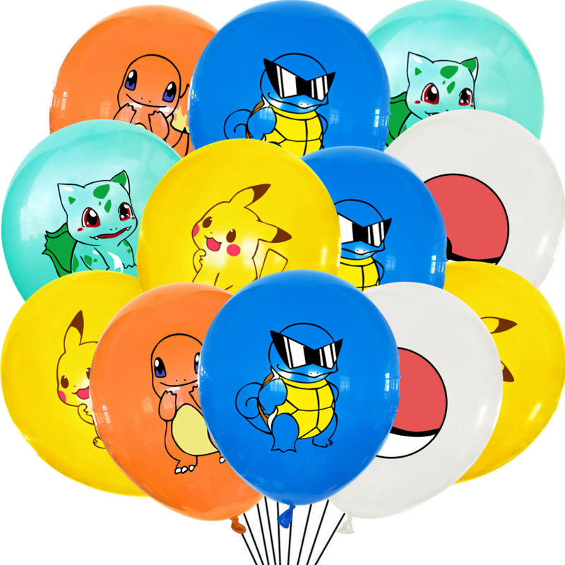 Pokemon Pikachu Latex Balloons Fun Birthday Party Supplies For Kids c 24pcs(2pack)