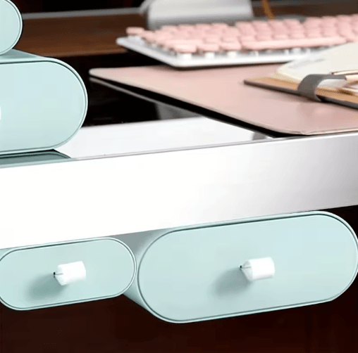 SlideAway Concealed Self Adhesive Under Desk Drawer For Smart Hidden Storage yxct Blue S