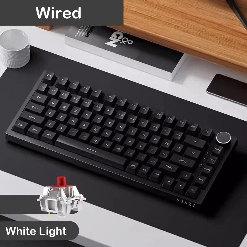 AJAZZ AK820 Mechanical Keyboard 70 Percent Compact RGB Tri Mode Wireless black