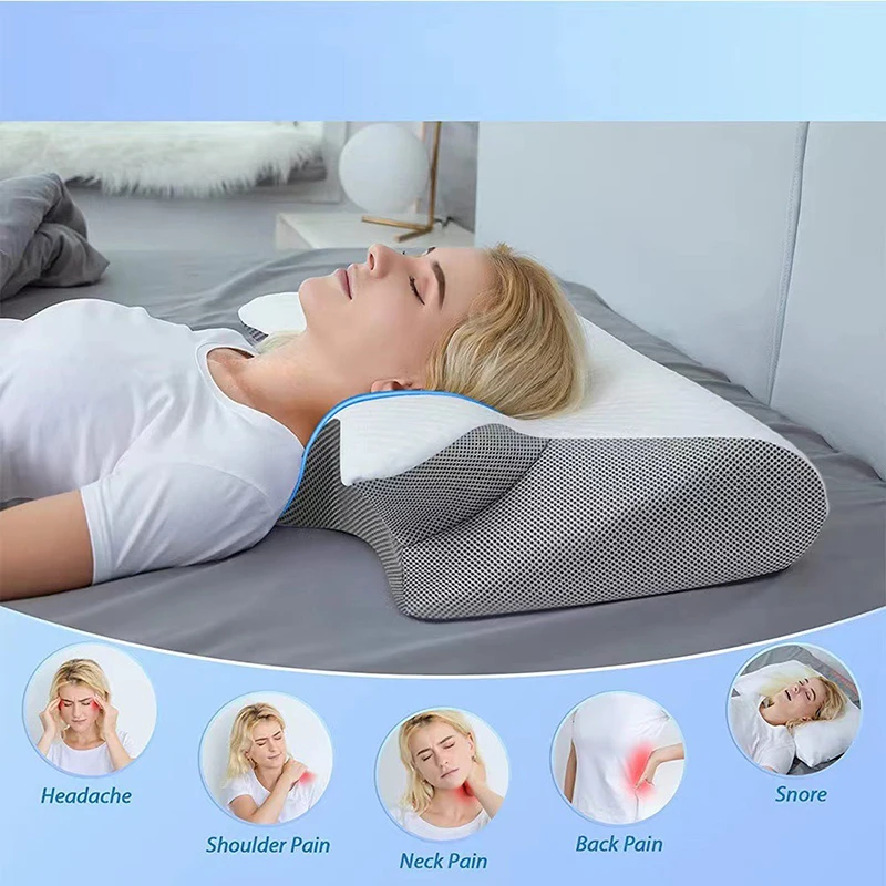 Ergonomic Memory Foam Travel Pillow For Neck Pain Relief Ideal For Home & Travel Comfort black