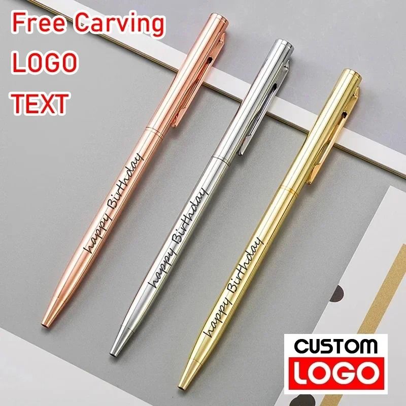 Premium Metal Ballpoint Pens Rose Gold Custom Engraved Branding & Executive Gift Set white 20 Pcs Pens
