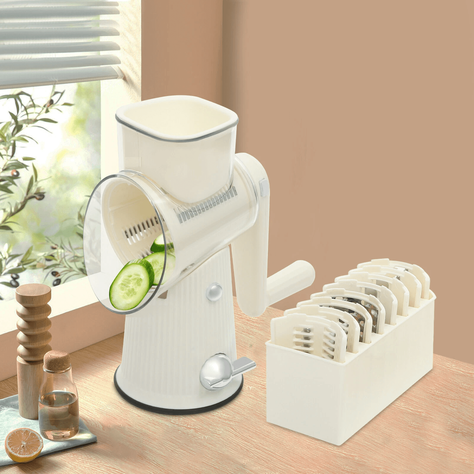 5 In 1 Gourmet Cheese Grater, Fast Salad Vegetable Cutter For Easy Prep 5 In 1 Gourmet Cheese Grater, Fast Salad Vegetable Cutter For Easy Prep