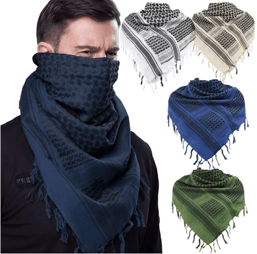 Tactical Shemagh Desert Scarf 43x43 Keffiyeh Head & Neck Wrap blue