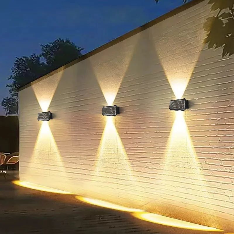 SolarGlow Waterproof Up And Down LED Outdoor Wall Light warm 4led 1pcs