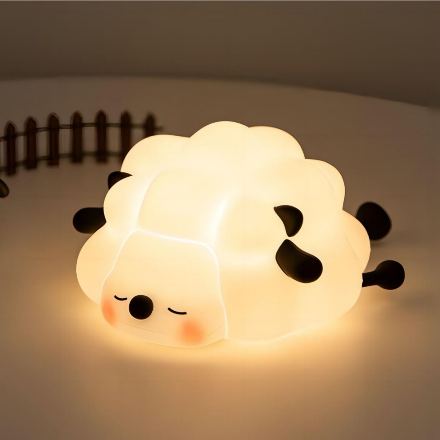Rechargeable Sheep Cartoon Bedroom Lamp, Cute Silicone Night Light For Kids' Room With Timing Dimming Feature sheep