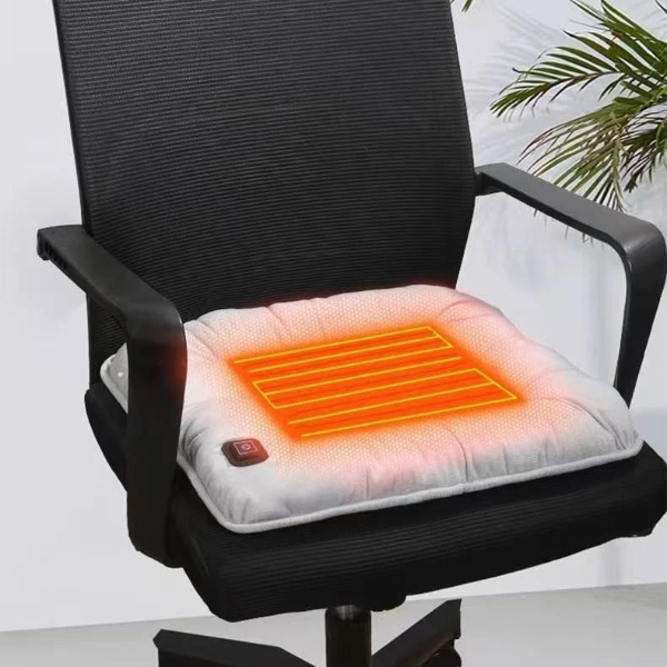 Graphene Heated Car Seat Cushion USB Quick Heat Plush Pad For Winter Driving Home Office Comfort brown