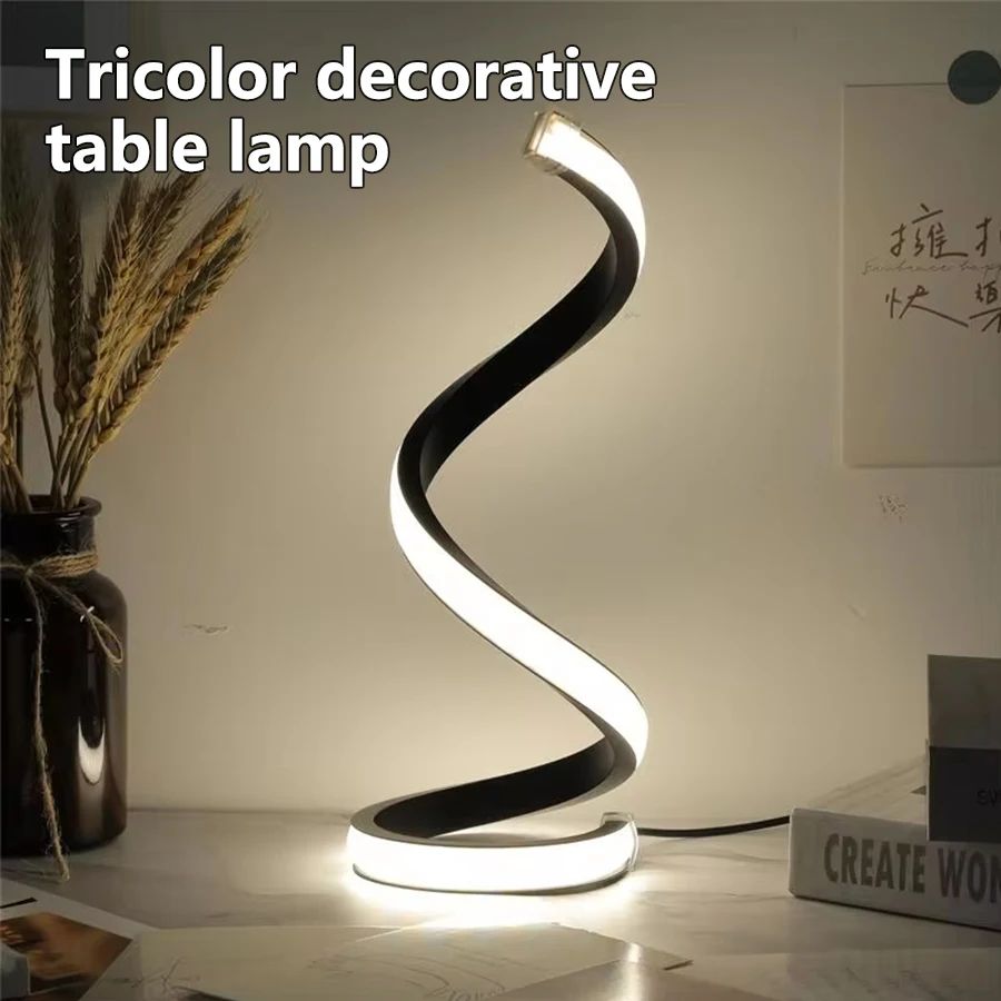 Modern Spiral LED Dimmable Night Lamp spiral Shape 1 Pc usb Plug