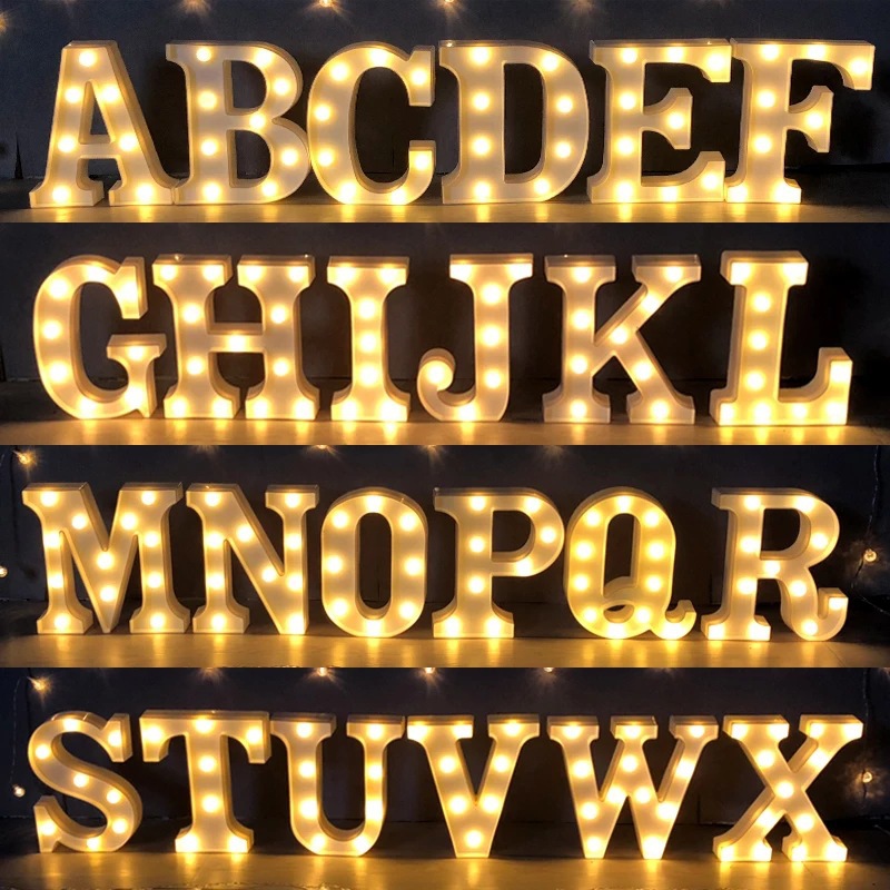 Alphabet LED Light Lamp Luminous Night Light For Home, Wedding, Birthday, And Party Decor j