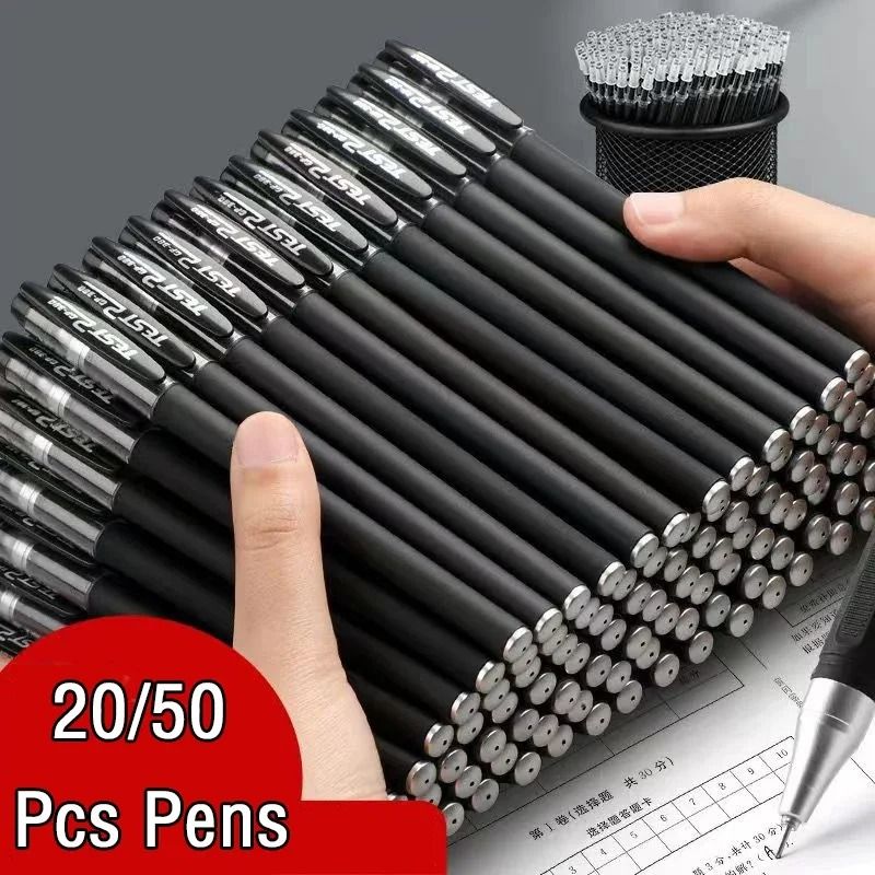 Bulk Gel Pen Set 20 50 Pcs Professional Black, Blue, And Red Writing Pens For School And Office 100 Black Refills a