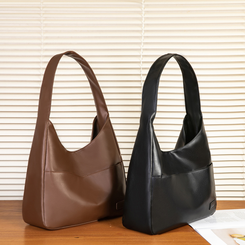 Stylish Minimalist Retro Shoulder Bag For Women Large Capacity Tote Handbag Casual Commuting Accessory black