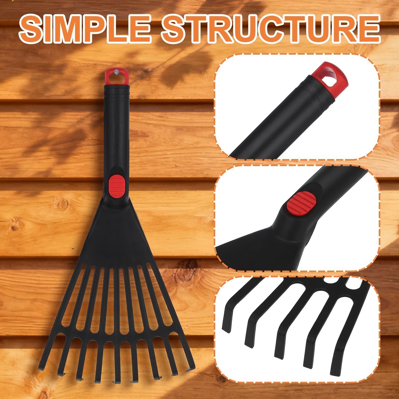 Durable Plastic Leaf Rake Essential Hand Tool For Garden Cleaning Durable Plastic Leaf Rake Essential Hand Tool For Garden Cleaning
