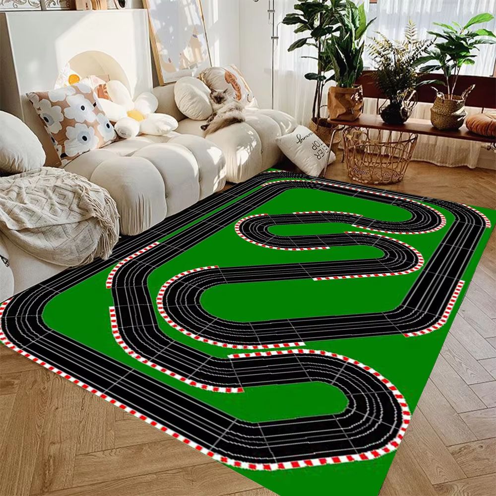 Interactive City Highway Play Mat | Non Slip Educational Floor Rug For Toy Cars city Road 19.69x31.50in