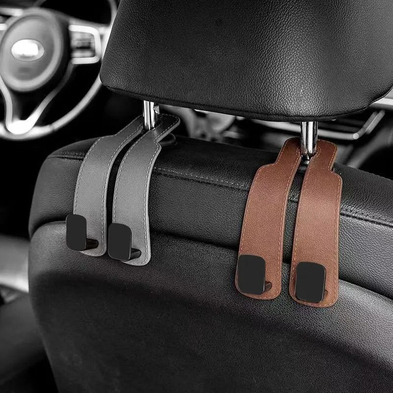 Car Headrest Hooks For Bags And Seat Back Organization gray (2 Pcs)