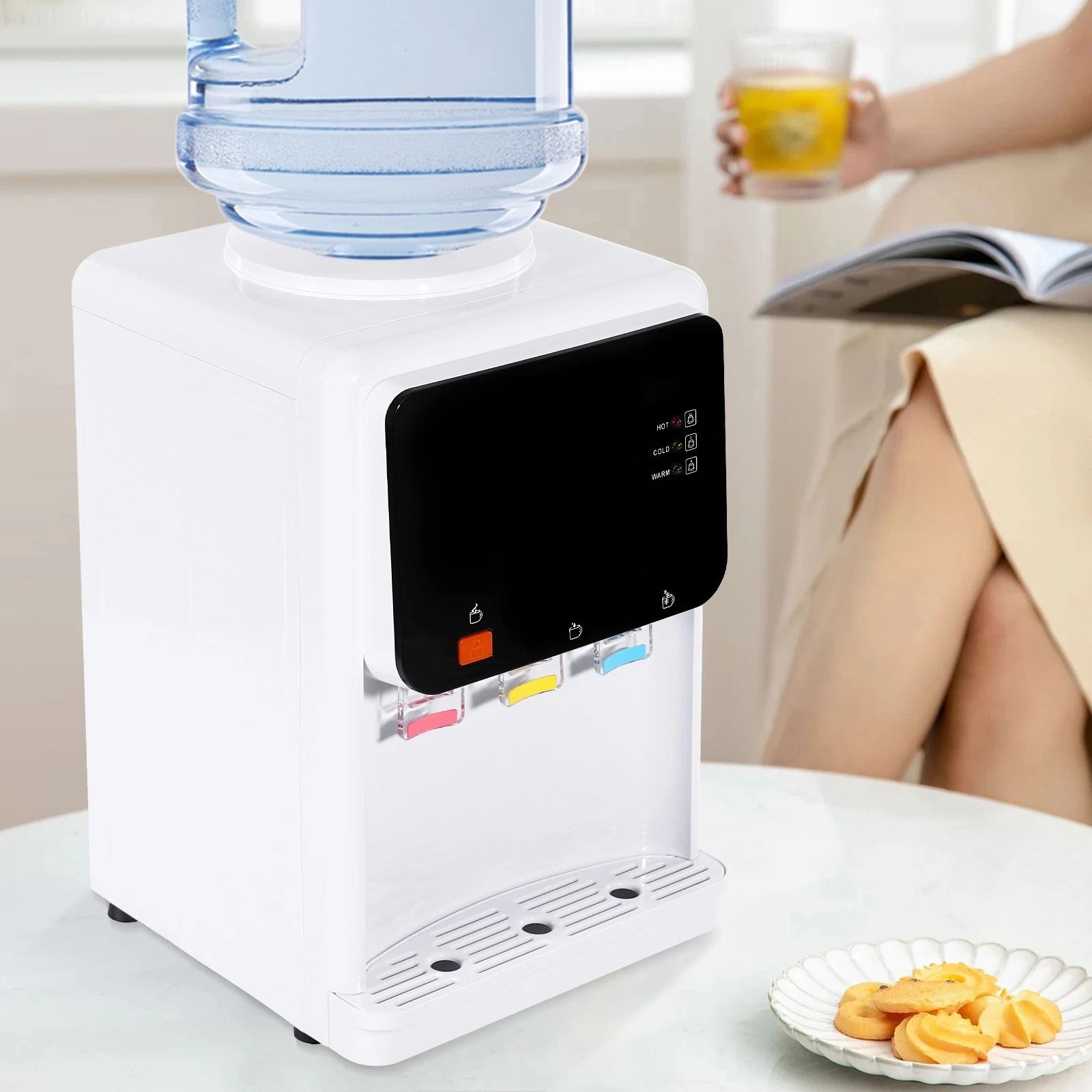 Hot Cold Water Cooler Drinking Machine, Top Loading Countertop Dispenser Hot Cold Water Cooler Drinking Machine, Top Loading Countertop Dispenser