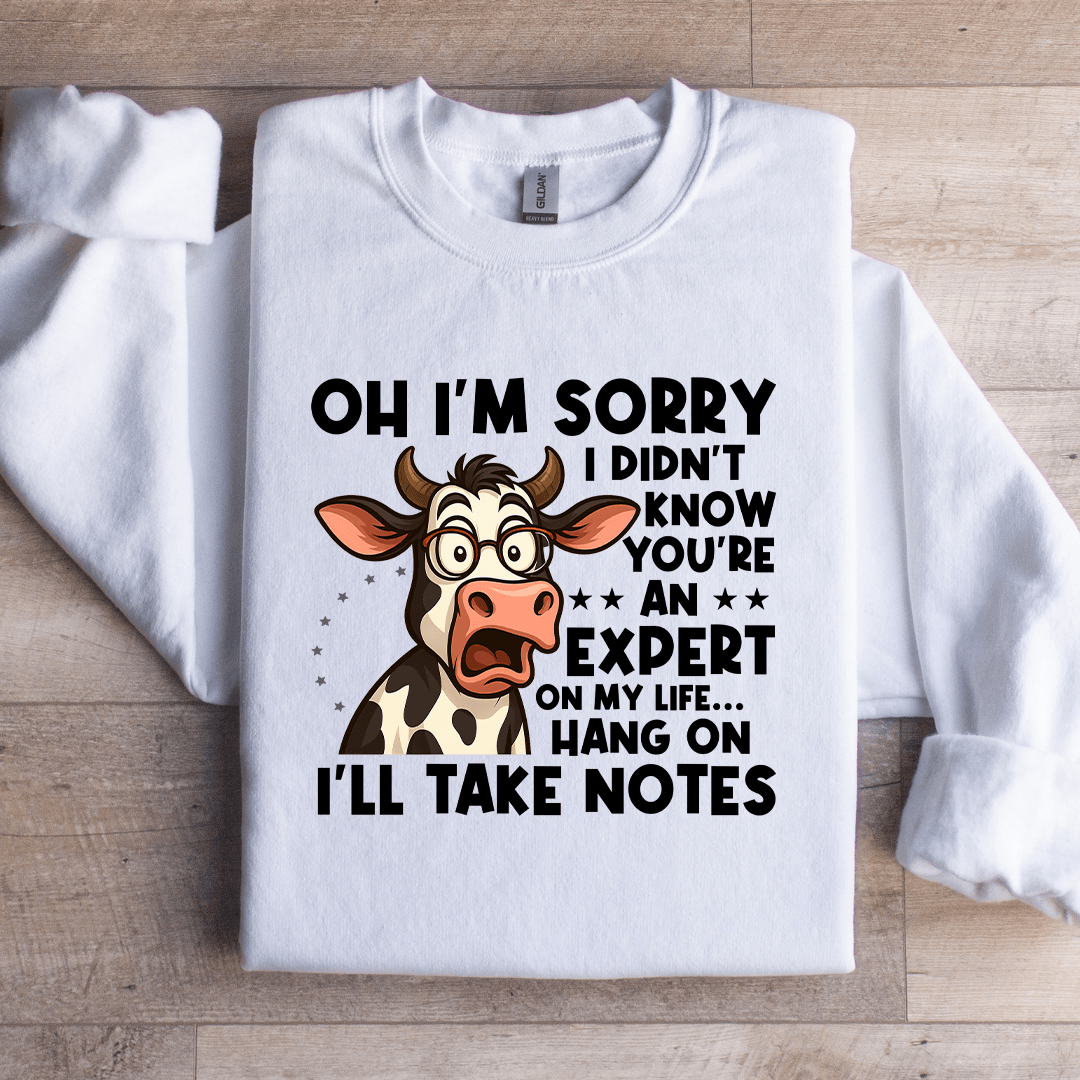 Oh I'm Sorry I Didnt Know You're An Expert On My Life Sweatshirt XL Sport Grey